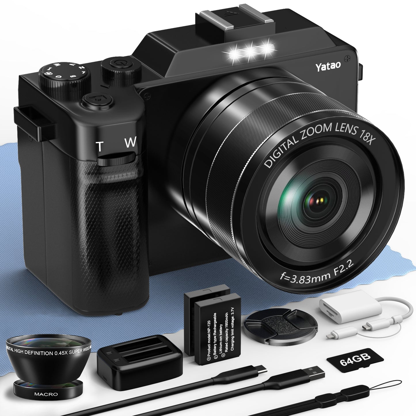 Yatao 4K & 64MP Digital Camera-Kit2